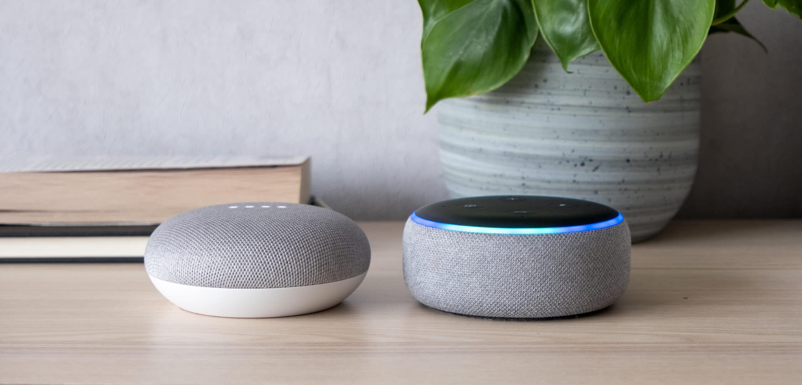 Gudrās mājas vadības sistēmas Amazon Alexa un Google Nest