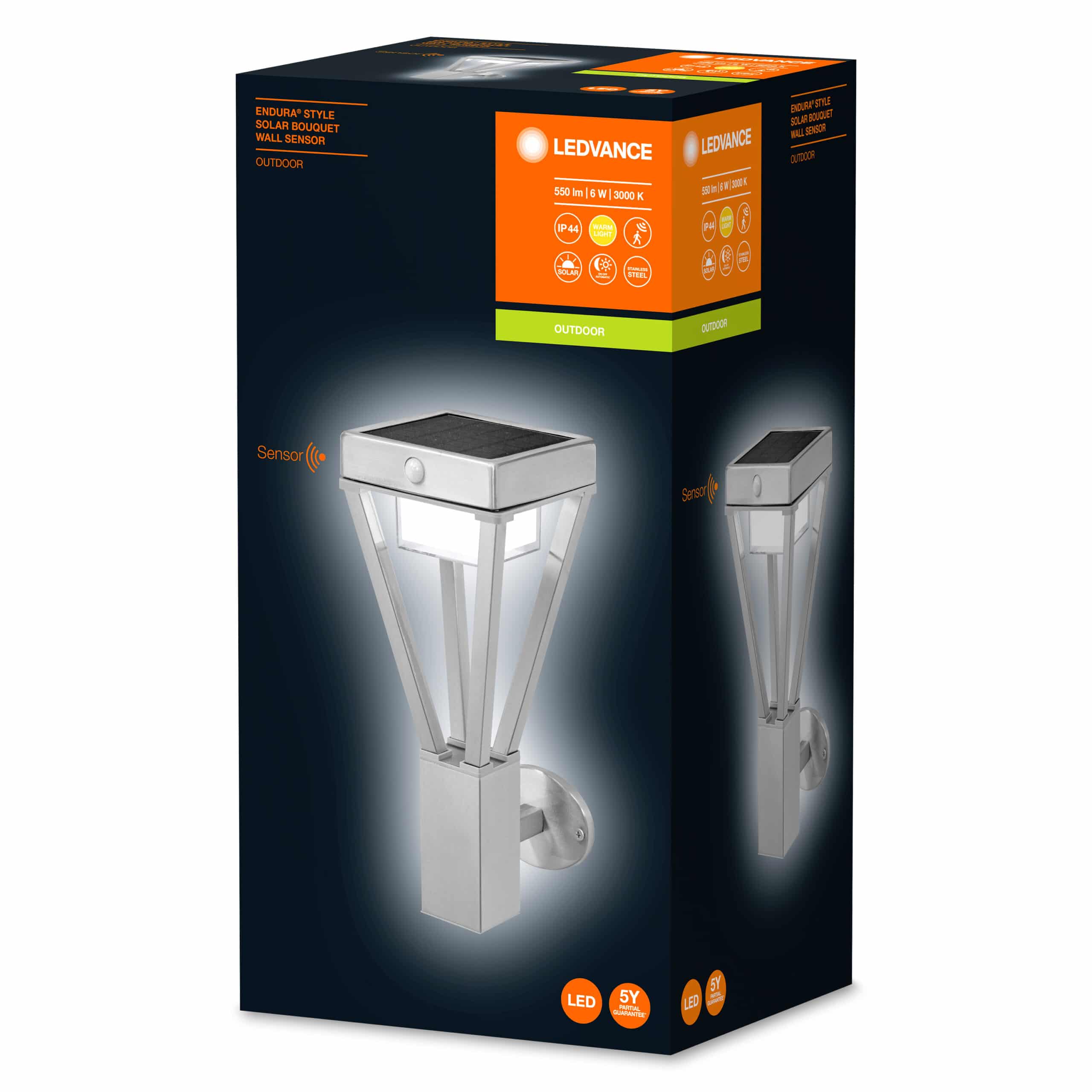 Ledvance Endura Solar sienas/fasādes lampa ar sensoru