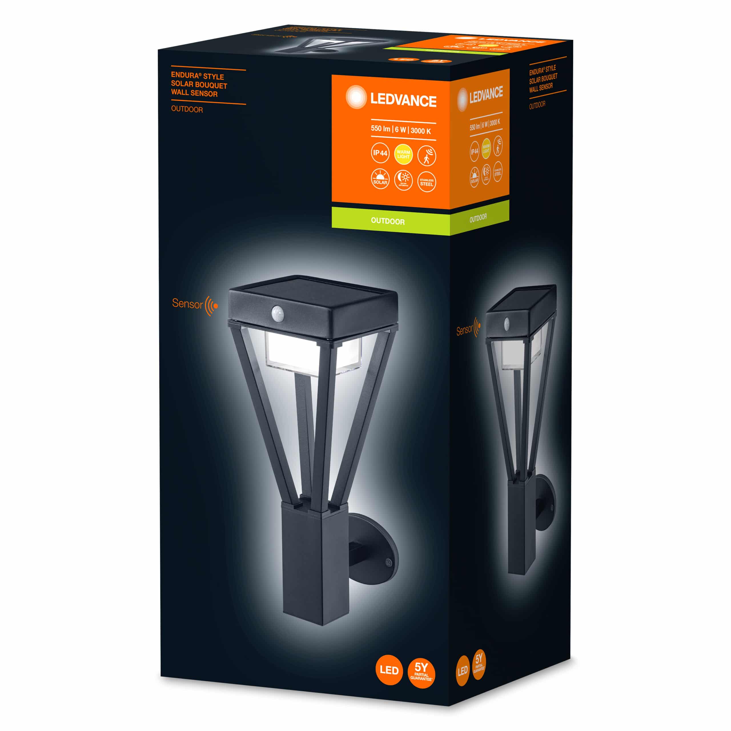 Ledvance Endura Solar sienas/fasādes lampa ar sensoru