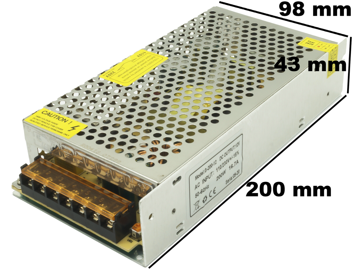 LED barošanas bloks 12V 200 W