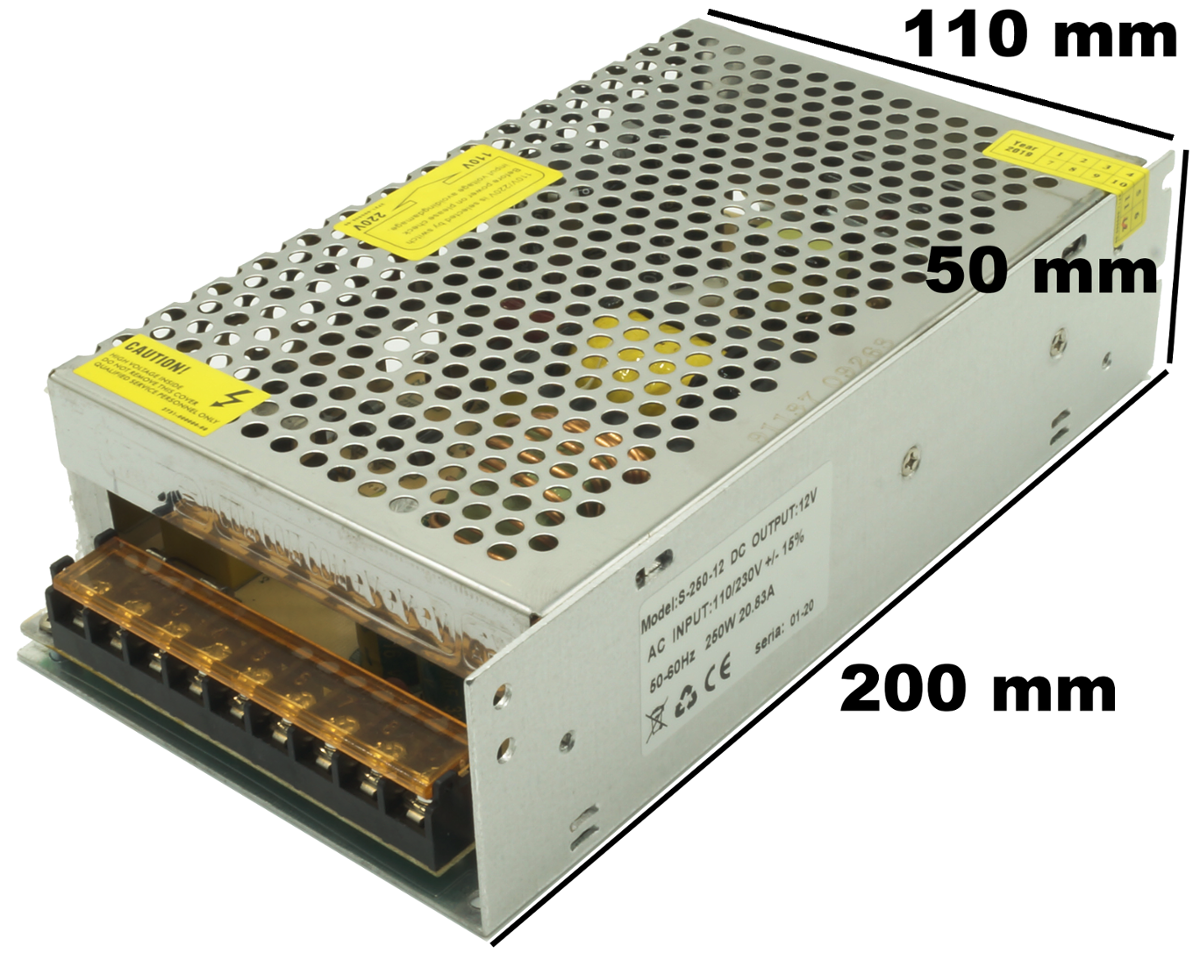 LED barošanas bloks 12V 250 W