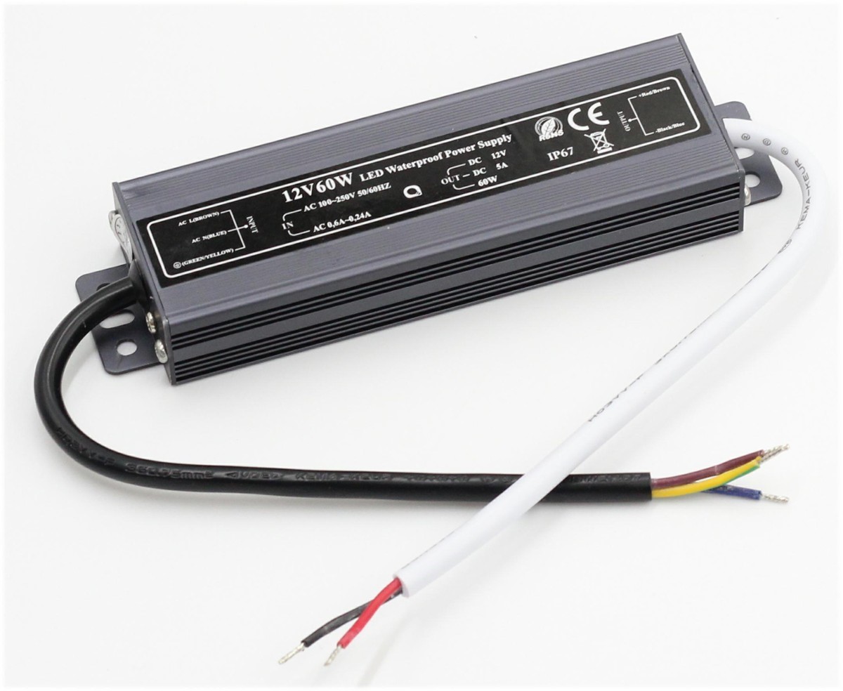 Barošanas bloks ūdensizturīgs 12V 60W IP67
