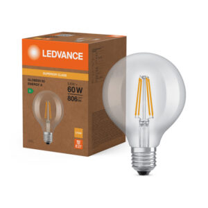 LED spuldze Ledvance Superior CLASSIC Globe 95 FIL 60 non-dim 3,8W/827 E27, 2700K