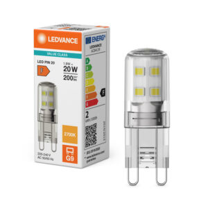 LED spuldze Ledvance Performance SPECIAL PIN CL 20 non-dim 1,9W/827 G9, 2700K