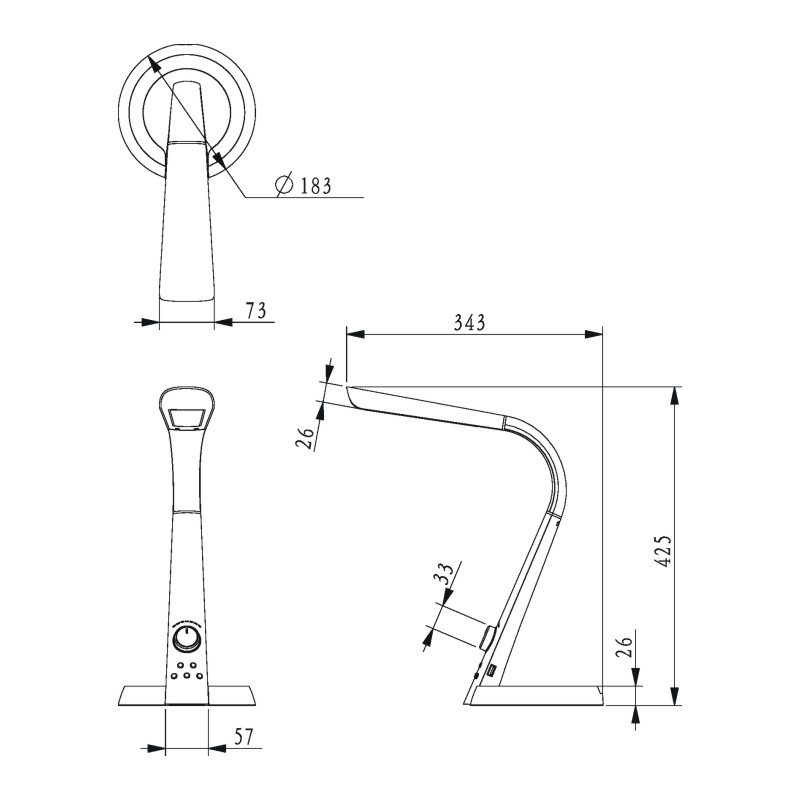 Rakstāmgalda lampa K-BL1063 SREBRNY - BERKANE