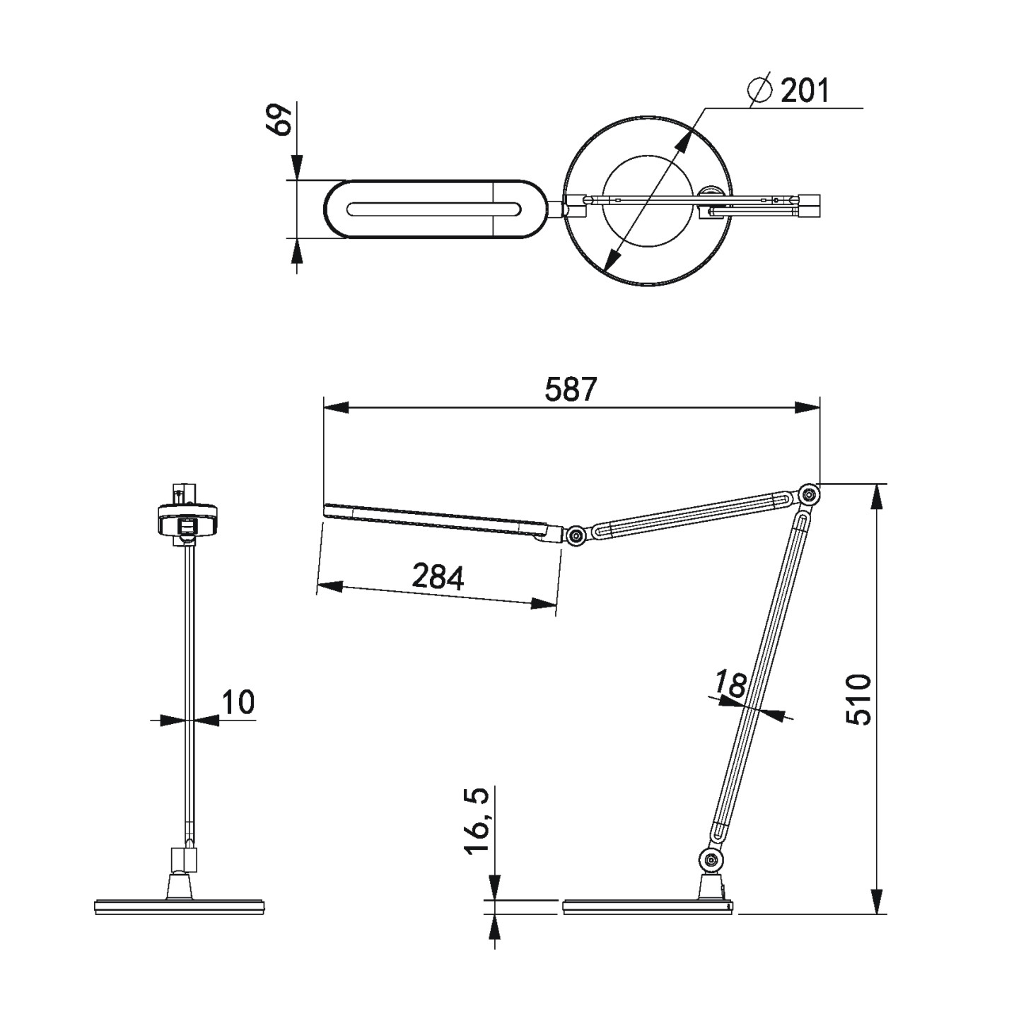 Rakstāmgalda lampa K-BL1221 CZARNY - ALETTE