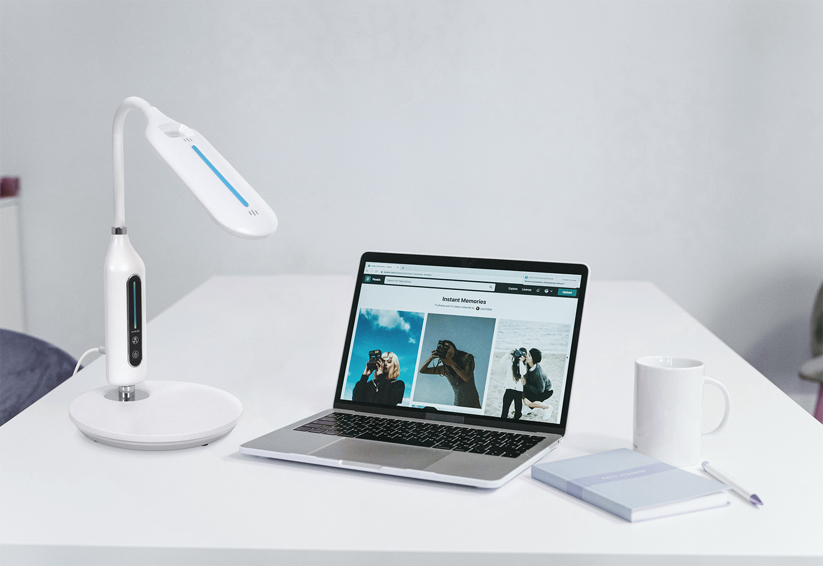 Rakstāmgalda lampa K-BL1072 BIAŁY - MIDA