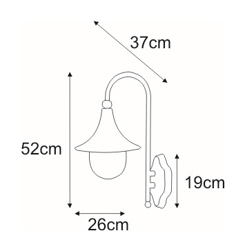 Sienas lampa K-8130 CZARNY - BOSTON