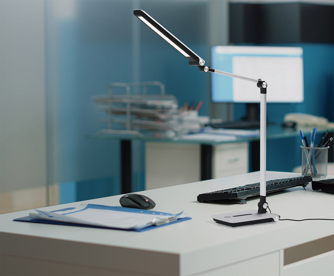 Rakstāmgalda lampa K-BL1121 SREBRNY - RICO