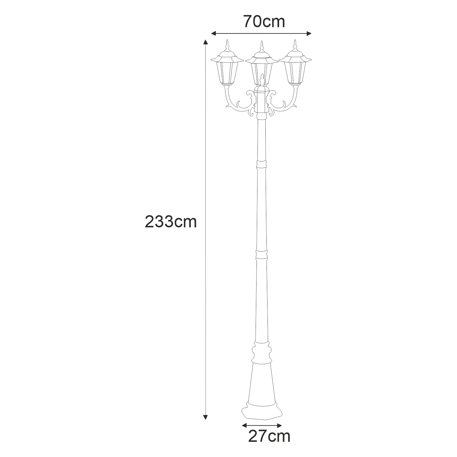 Āra gaismeklis K-7009A2/3 CZARNY - STANDARD
