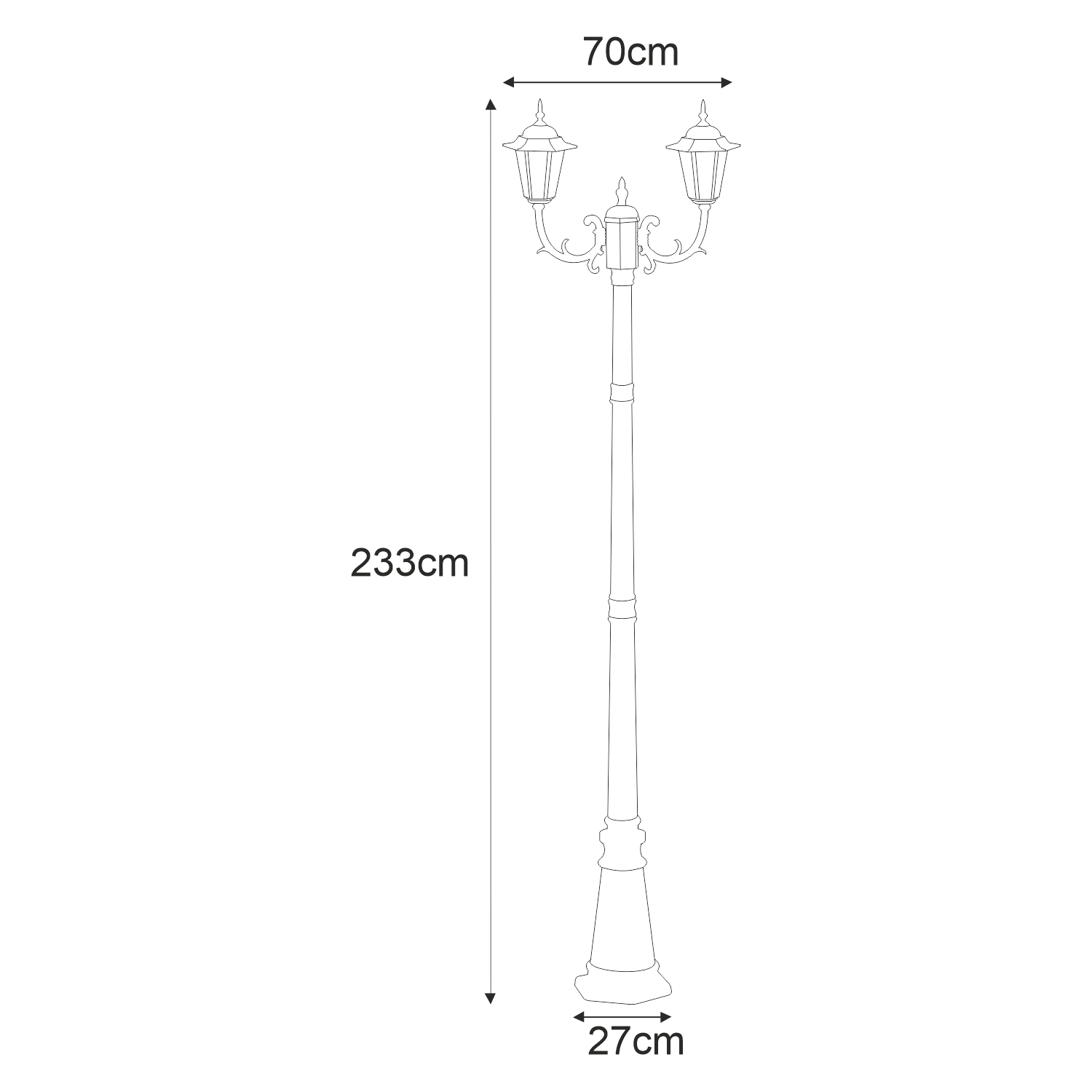 Āra gaismeklis K-7064A2/2 CZARNY - STANDARD