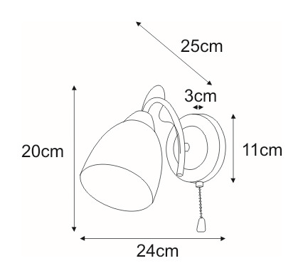 Sienas lampa K-JSL-6218/1W CHR - ARON