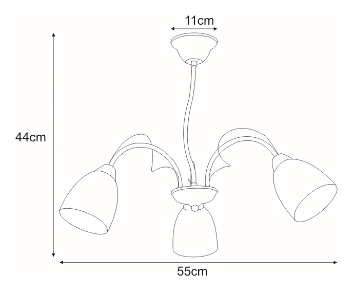 Griestu lampa K-JSL-6218/3 CHR - ARON