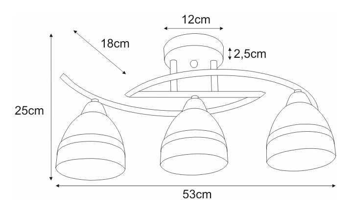 Griestu lampa K-JSL-6572/3 AB - COLAR