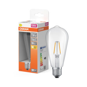 LED dekoratīvā spuldze Ledvance LED STAR CL Edison FIL 25 non-dim 1,8W/827 E27, 2700K