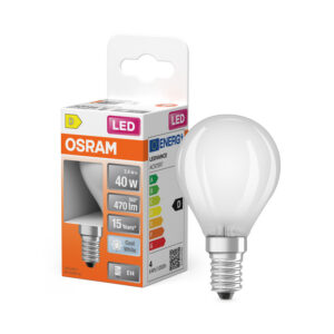 LED spuldze Ledvance STAR CL P GL FR 40 non-dim 3,4W/840 E14, 4000K