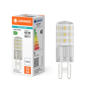 LED spuldze Ledvance Performance SPECIAL PIN CL 65 non-dim 4,9W/840 G9, 4000K