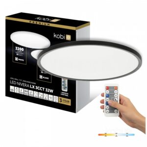 Griestu lampa Kobi NIVERA CIRCLE 32 W Regulējama (CCT) IP54 melns | WATTpro