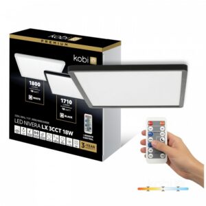 Ceiling lamp Kobi NIVERA SQUARE 18 W Adjustable (CCT) IP54 black | WATTpro