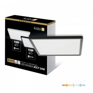 Ceiling lamp Kobi NIVERA SQUARE 24 W Adjustable (CCT) IP54 black | WATTpro