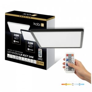 Ceiling lamp Kobi NIVERA SQUARE 24 W Adjustable (CCT) IP54 black | WATTpro