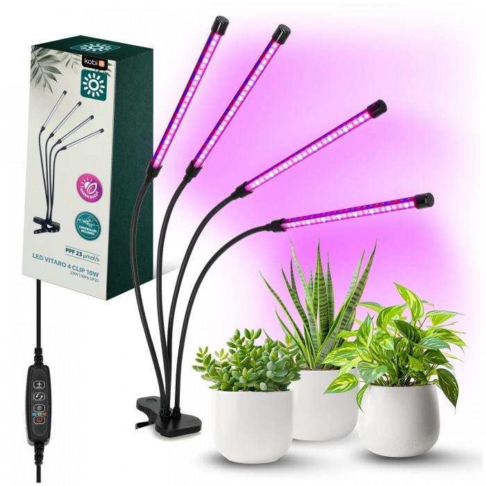 LED augu lampa Kobi VITARO 4 CLIP 10W ar knaģi melna | WATTpro