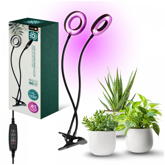 LED augu lampa Kobi VITARO RING 2 CLIP 8W ar knaģi melna | WATTpro