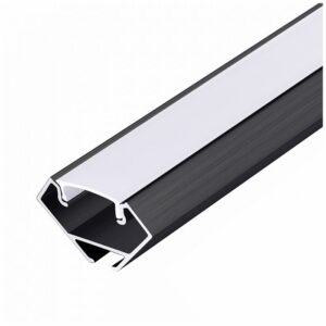 LED profile Kobi N01 corner black 2m with matt diffuser | WATTpro