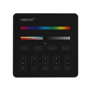 Wall panel MiBoxer B4, touch, 4-zone, RGB+CCT, black