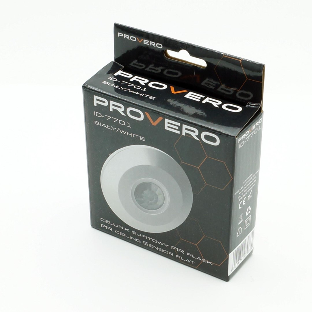 Griestu PIR sensors Ultra plakans, balts