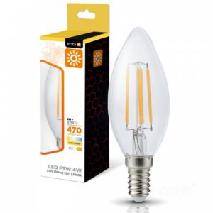 LED filamenta spuldze Kobi E14 4W 3000K | WATTpro