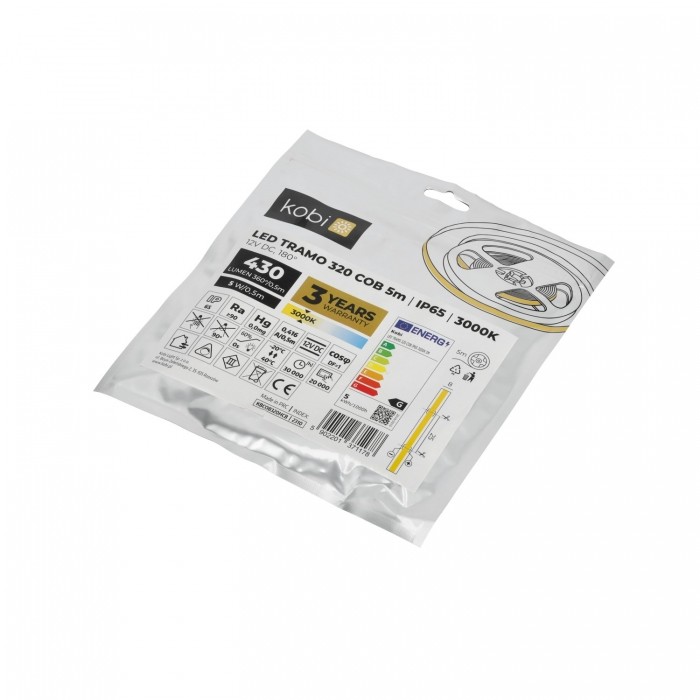 LED lente Kobi TRAMO 320 COB 5m 3000K IP65 (10W/m) | WATTpro