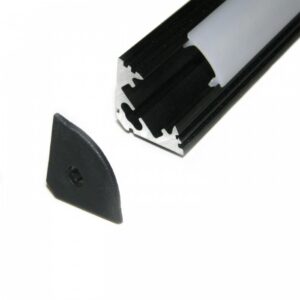 LED profile Kobi P3C corner anodised black 2m | WATTpro