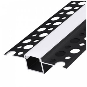 LED profile Kobi KG01 recessed black 2m with matt diffuser | WATTpro