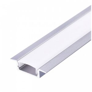 LED profile Kobi P02 recessed anodised silver 2m with matt diffuser | WATTpro