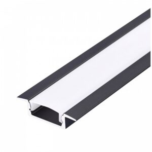 LED profile Kobi P02 recessed black 2m with matt diffuser | WATTpro