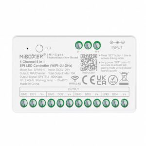 Controller MiBoxer SPIW5-4 for digital LED strips, 5in1, 4-channel, WiFi + 2,4 G