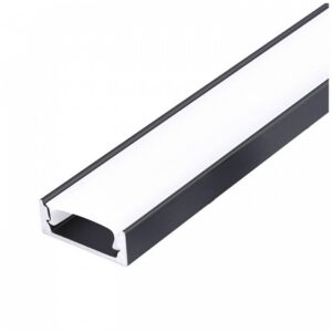 LED profile Kobi P01 surface-mounting black 1m with matt diffuser | WATTpro