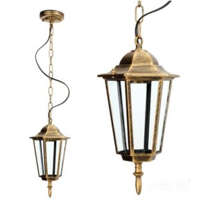 Garden pendant light Kobi LO4105 E27 IP54, gold, without bulb