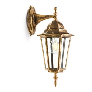 Garden wall light Kobi LO4102 E27 IP54, gold, without bulb