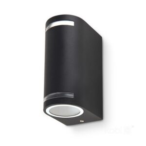 Garden wall light Kobi QUAZAR 9 2xGU10 IP44, black, without bulbs