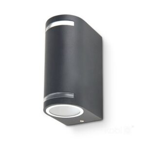 Garden wall light Kobi QUAZAR 9 2xGU10 IP44, grey, without bulbs