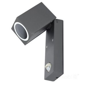 Garden wall light Kobi QUAZAR 15 GU10 IP44 with motion sensor, grey, without bulb