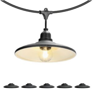 Lampshade for string lights Kobi CRETE M2, black (5 pcs)
