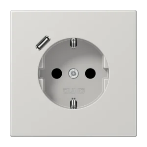 Jung SCHUKO rozete ar USB-C lādētāju LS 990, gaiši pelēks