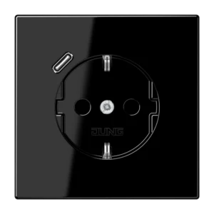 Jung SCHUKO socket with USB-C charger LS 990, black