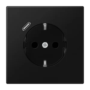 Jung SCHUKO socket with USB-C charger LS 990, graphite black, matt
