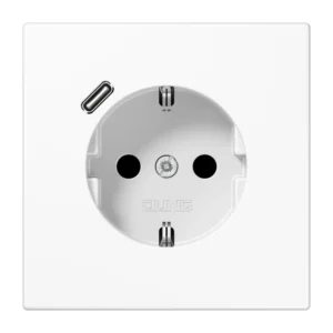 Jung SCHUKO socket with USB-C charger LS 990, white