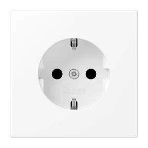 Jung SCHUKO socket with children's protection LS 990, snow white, matt