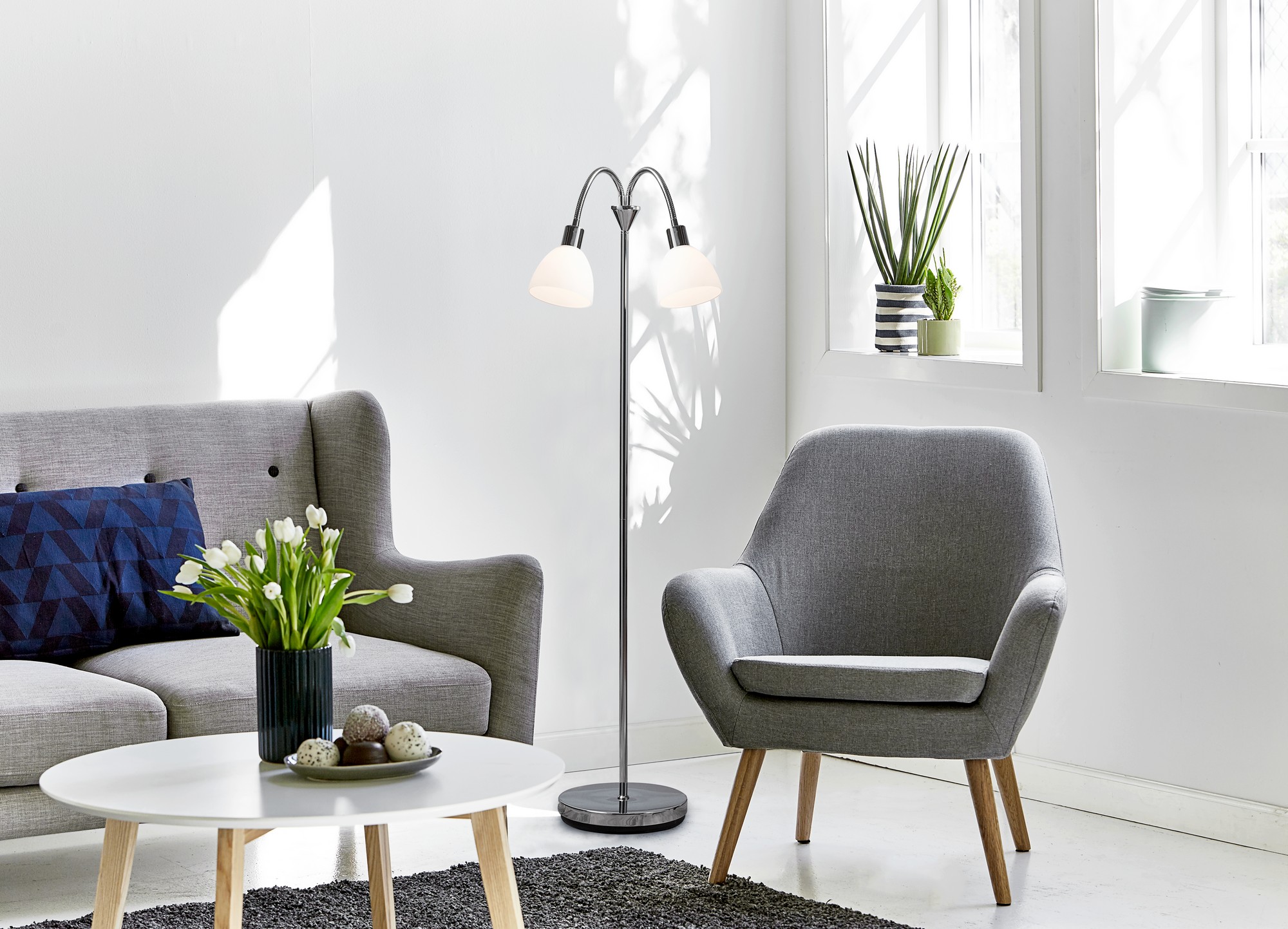 Floor lamp Ray Double - Nordlux (chrome)